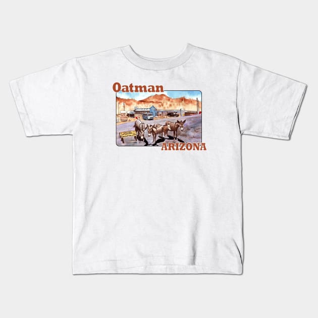 Donkeys of Oatman, Arizona Kids T-Shirt by MMcBuck
